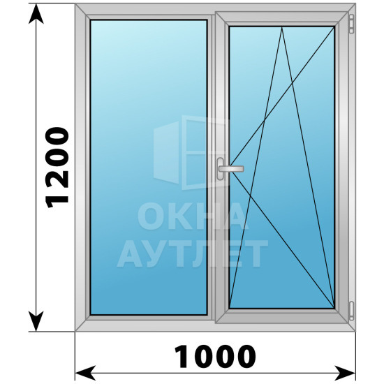 Двухстворчатое дерево-алюминиевое окно 1200×1000 Г-ПО ОА-36530