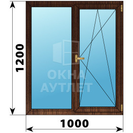 Двухстворчатое окно из дуба 1200×1000 Г-ПО ОА-36308