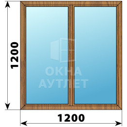 Двухстворчатое окно из лиственницы 1200×1200 Г-Г ОА-35501
