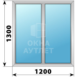 Двухстворчатое дерево-алюминиевое окно 1200×1300 Г-Г ОА-36377