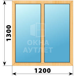 Двухстворчатое окно из сосны 1200×1300 Г-Г ОА-35132