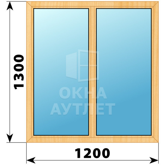 Двухстворчатое окно из сосны 1200×1300 Г-Г ОА-35132