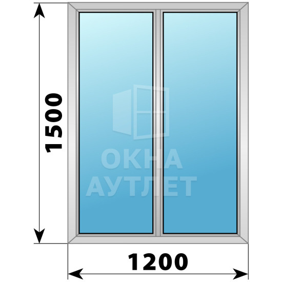 Двухстворчатое дерево-алюминиевое окно 1200×1500 Г-Г ОА-36647
