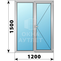 Двухстворчатое дерево-алюминиевое окно 1200×1500 Г-П ОА-37079