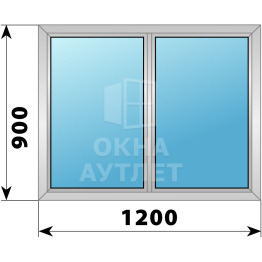 Двухстворчатое дерево-алюминиевое окно 1200×900 Г-Г ОА-35690