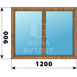 Двухстворчатое окно из лиственницы 1200×900 Г-Г ОА-35138