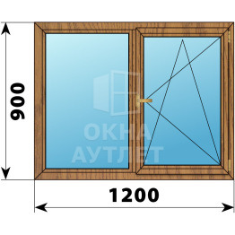 Двухстворчатое окно из лиственницы 1200×900 Г-ПО ОА-35630
