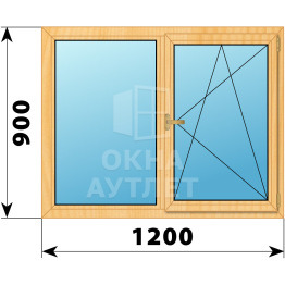 Двухстворчатое окно из сосны 1200×900 Г-ПО ОА-35111