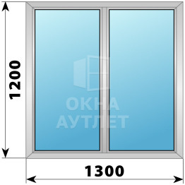 Двухстворчатое дерево-алюминиевое окно 1300×1200 Г-Г ОА-36365