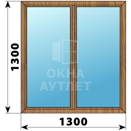 Двухстворчатое окно из лиственницы 1300×1300 Г-Г ОА-35753