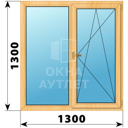 Двухстворчатое окно из сосны 1300×1300 Г-ПО ОА-35627
