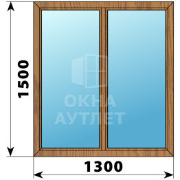 Двухстворчатое окно из лиственницы 1300×1500 Г-Г ОА-36032