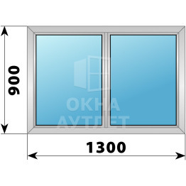 Двухстворчатое дерево-алюминиевое окно 1300×900 Г-Г ОА-35816