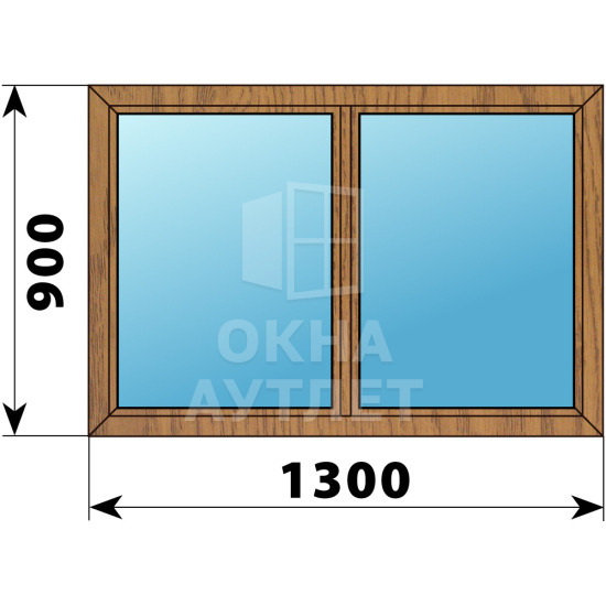 Двухстворчатое окно из лиственницы 1300×900 Г-Г ОА-35237