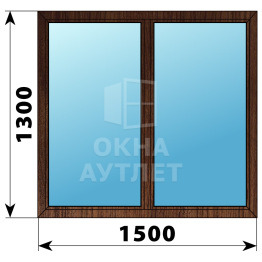 Двухстворчатое окно из дуба 1500×1300 Г-Г ОА-36548