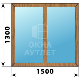 Двухстворчатое окно из лиственницы 1500×1300 Г-Г ОА-36014