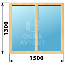 Двухстворчатое окно из сосны 1500×1300 Г-Г ОА-35405