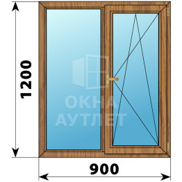 Двухстворчатое окно из лиственницы 900×1200 Г-ПО ОА-35675