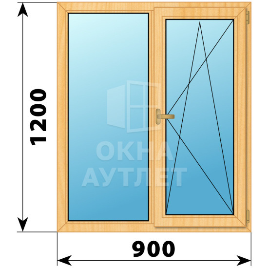 Двухстворчатое окно из сосны 900×1200 Г-ПО ОА-35159