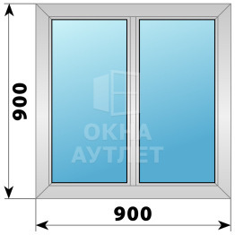 Двухстворчатое дерево-алюминиевое окно 900×900 Г-Г ОА-35315