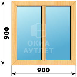 Двухстворчатое окно из сосны 900×900 Г-Г ОА-34724