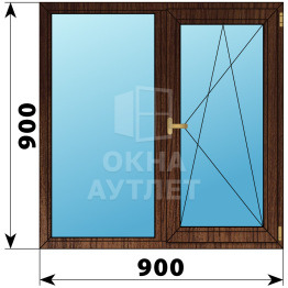 Двухстворчатое окно из дуба 900×900 Г-ПО ОА-35759