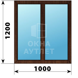 Двухстворчатое окно из дуба 1000×1200 Г-Г ОА-45216