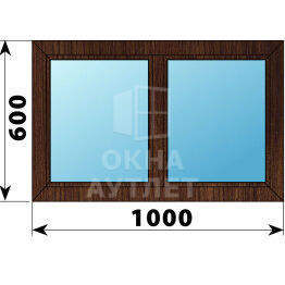 Двухстворчатое окно из дуба 1000×600 Г-Г ОА-49157