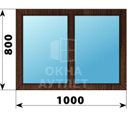 Двухстворчатое окно из дуба 1000×800 Г-Г ОА-44511