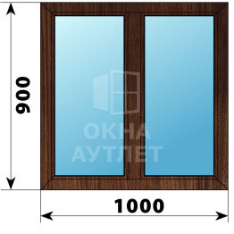Двухстворчатое окно из дуба 1000×900 Г-Г ОА-44775