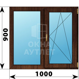 Двухстворчатое окно из дуба 1000×900 Г-ПО ОА-45699