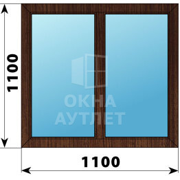 Двухстворчатое окно из дуба 1100×1100 Г-Г ОА-49241