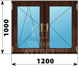 Двухстворчатое окно из дуба 1200×1000 ПО-П ОА-46437
