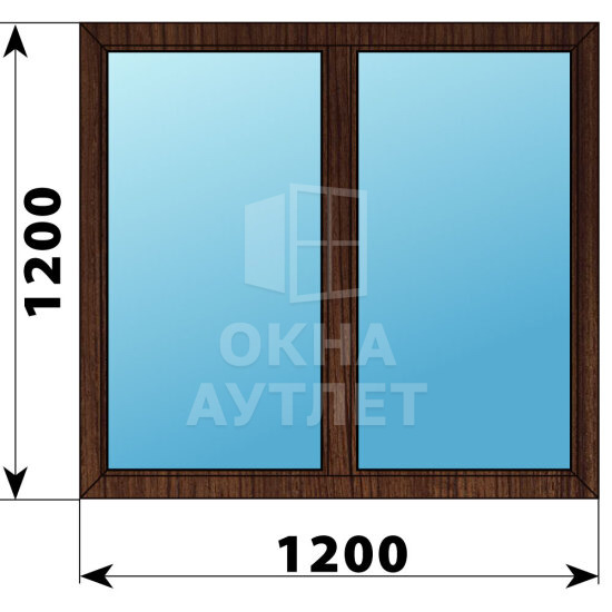 Двухстворчатое окно из дуба 1200×1200 Г-Г ОА-45657