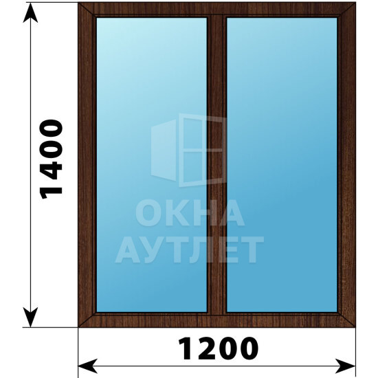 Двухстворчатое окно из дуба 1200×1400 Г-Г ОА-45300
