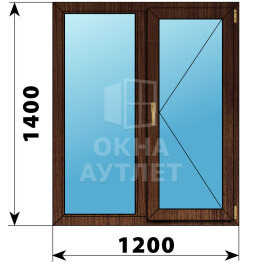 Двухстворчатое окно из дуба 1200×1400 Г-П ОА-46614