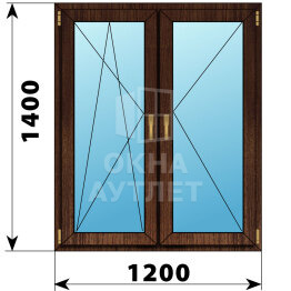 Двухстворчатое окно из дуба 1200×1400 ПО-П ОА-47199