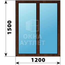 Двухстворчатое окно из дуба 1200×1500 Г-Г ОА-45966