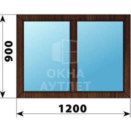Двухстворчатое окно из дуба 1200×900 Г-Г ОА-45474