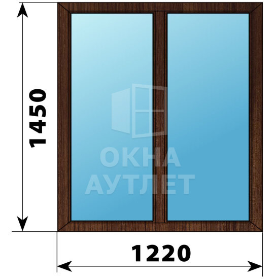 Двухстворчатое окно из дуба 1220×1450 Г-Г ОА-45996