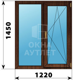 Двухстворчатое окно из дуба 1220×1450 Г-ПО ОА-46857