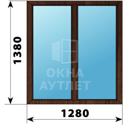 Двухстворчатое окно из дуба 1280×1380 Г-Г ОА-49868