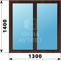 Двухстворчатое окно из дуба 1300×1400 Г-Г ОА-46020