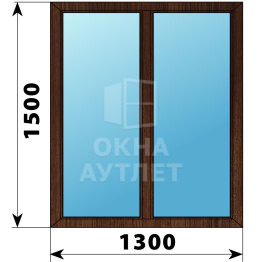 Двухстворчатое окно из дуба 1300×1500 Г-Г ОА-46056