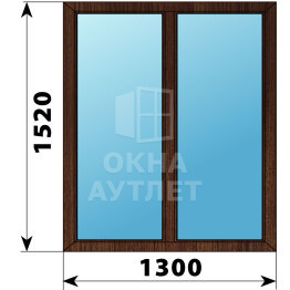 Двухстворчатое окно из дуба 1300×1520 Г-Г ОА-46428