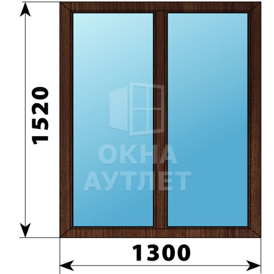 Двухстворчатое окно из дуба 1300×1520 Г-Г ОА-46428
