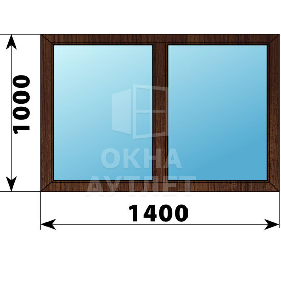 Двухстворчатое окно из дуба 1400×1000 Г-Г ОА-46215