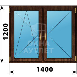 Двухстворчатое окно из дуба 1400×1200 ПО-П ОА-47637