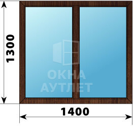 Двухстворчатое окно из дуба 1400×1300 Г-Г ОА-49244