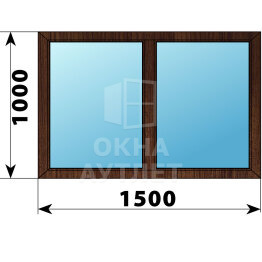 Двухстворчатое окно из дуба 1500×1000 Г-Г ОА-49988